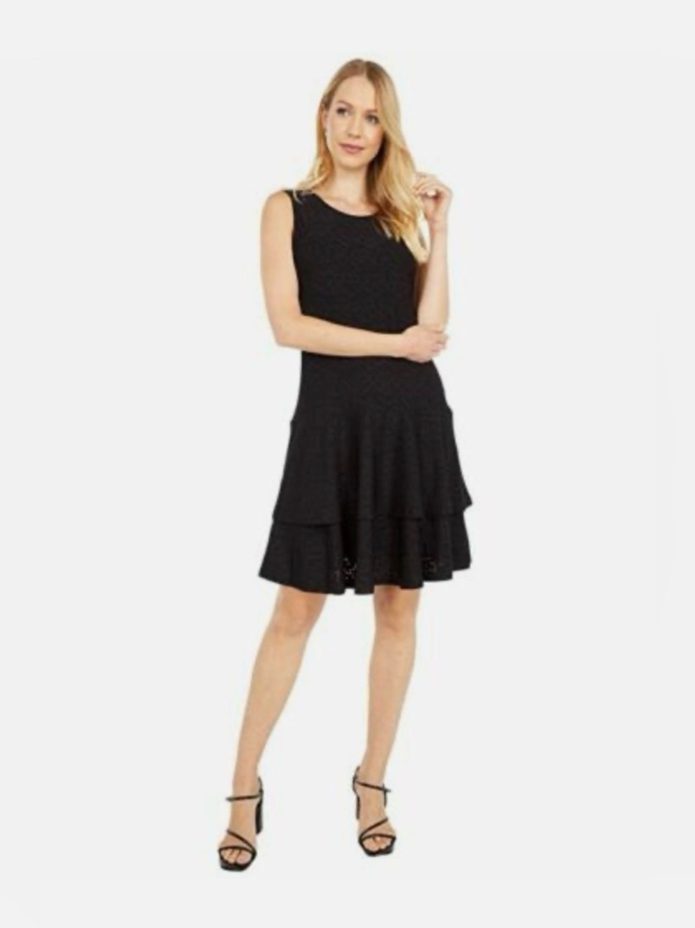 Michael Kors Black Sleeveless Tiered Mini Dress